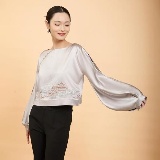 东方境X郭培联名系列：轻高定亭台楼阁刺绣短上衣 商品图4