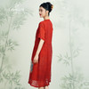 乔万尼夏假两件中国风印花宽松喜宴红真丝桑蚕丝连衣裙女EN2E615 商品缩略图4
