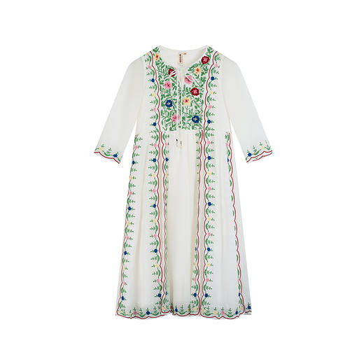 【林栖设计小店】婴儿棉亲子款连衣裙墨西哥刺绣宽松2025夏季新品童装连衣裙女3952060 商品图4