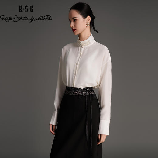 RSG2023郭培线上成衣品牌麦穗花刺绣腰带毛呢半身裙 商品图4