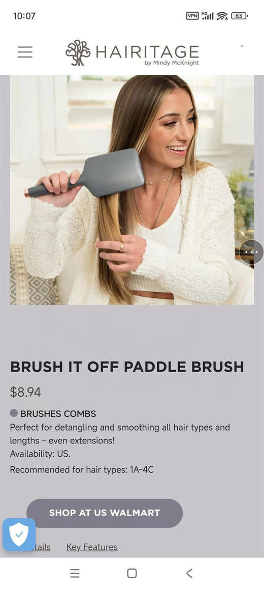 SUNLUX原单正品6件套灰色质感气囊梳空气梳套装
官网单件售价8.94美金，6件套53美金，合计人民币384元 商品图4