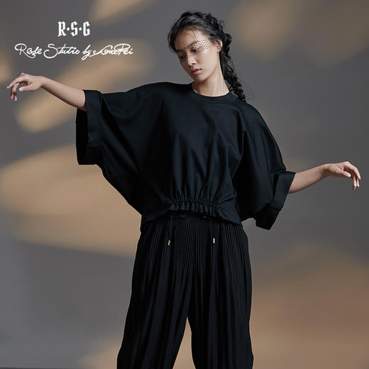 RSG郭培成衣品牌原创设计新中式圆领剪裁T恤纯棉短袖女夏 商品图3