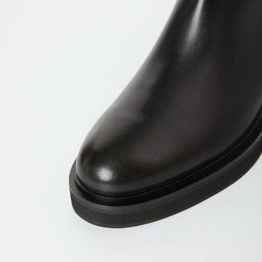 ROMI STUDIO“old money” 头层牛皮斜口不过膝粗跟长筒靴 23AWS019 商品图2