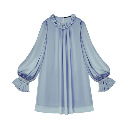 RSG郭培成衣品牌原创设计珍珠领口花朵连衣裙南法假日 商品图4