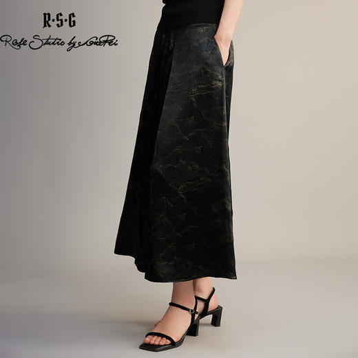 R.S.G精品系列国风印花A字款中长半身裙 商品图2