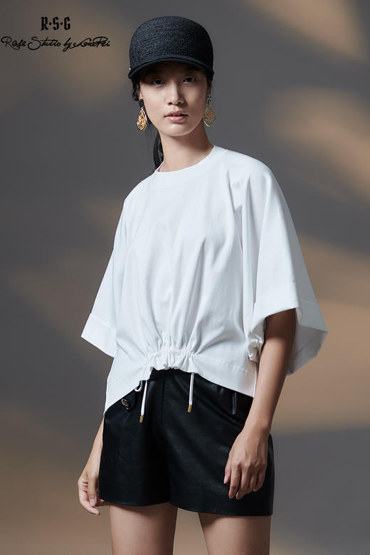 RSG郭培成衣品牌原创设计新中式圆领剪裁T恤纯棉短袖女夏 商品图5