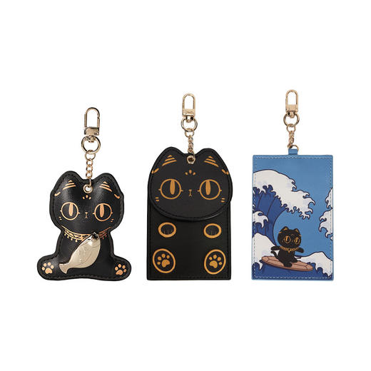 大英博物馆 巴斯特系列  钥匙扣挂件 萌猫年年有鱼 萌猫多功能卡包 乘风破浪 商品图4