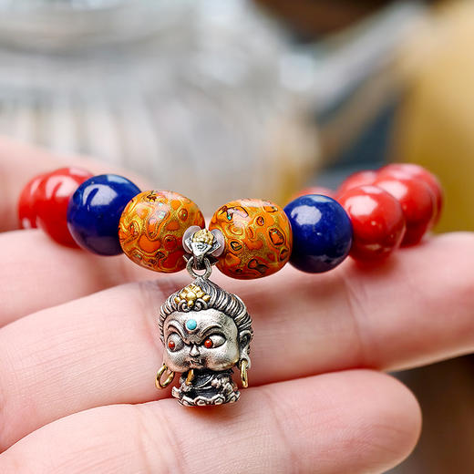 易祈吉祥朱砂守护神手串非遗工艺八大守护神S925银男女款精致版手链送礼 商品图4