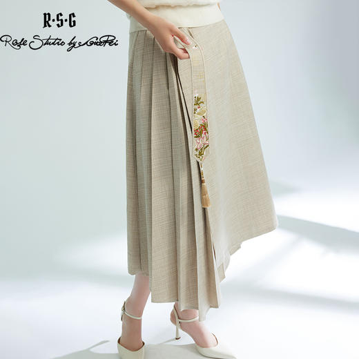 郭培成衣品牌“药”爱自己刺绣飘带褶皱半身裙 商品图2