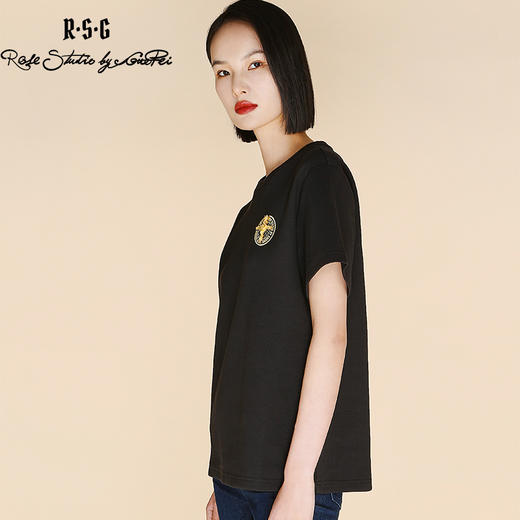 RSG郭培成衣品牌高光十刻金标刺绣中长款夏季新款女装T恤 商品图1