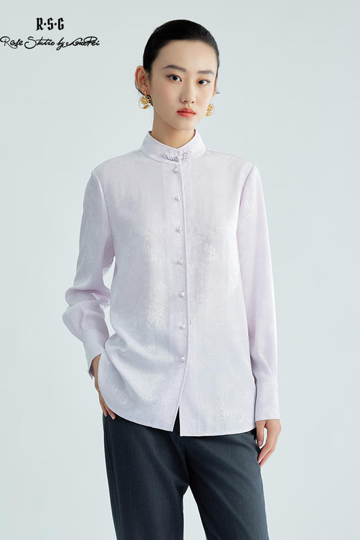 郭培成衣品牌精品系列国风琵琶盘扣衬衫 商品图5