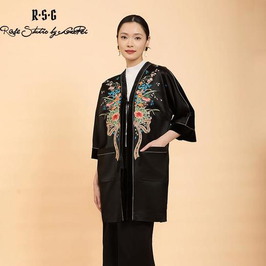 东方境X郭培联名系列：姹紫嫣红锦绣丝绒轻高定棉服大衣 商品图0