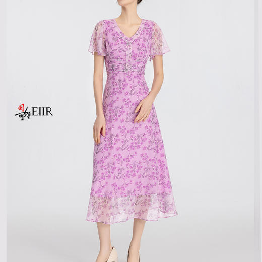 司歌雪纺碎花中长款连衣裙A891211X 商品图0