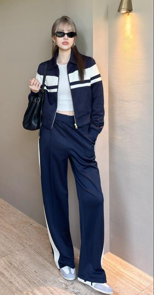 女款拼色外套长裤套装 商品图5