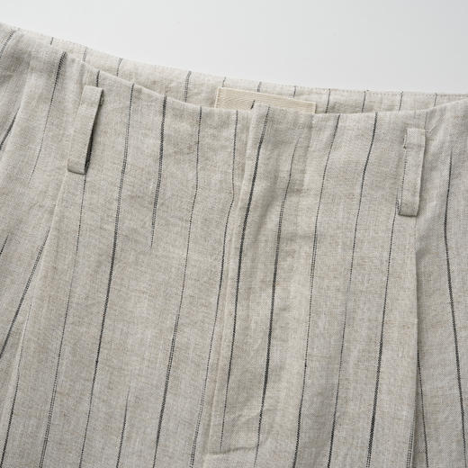 ROMI STUDIO“自我轮廓”100%亚麻条纹肌理感透气直筒西裤421K6007 商品图1