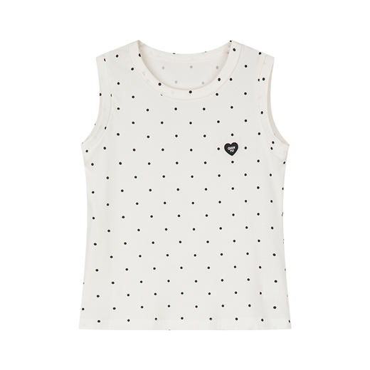 笛莎千与2025夏季新款女童休闲时尚波点印花无袖T恤 商品图4