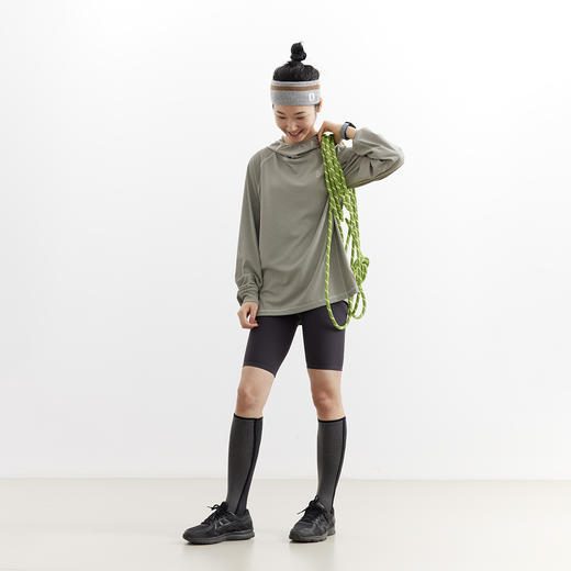 吃茶去chichaqu25明线速干弹力吸湿排汗凉感华夫格连帽T户外运动 商品图7