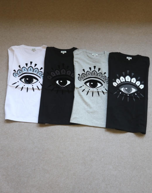 简单粗暴的 哈！女段 Kenzo 精梳棉 眼睛元素 正肩 修身版型 短袖Tee 3色入 商品图0