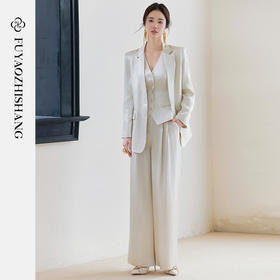FUYAO扶摇 重磅醋酸时尚套装女2025新款高级感国风提花西服三件套