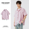 【DSL】大依优型大码翻领短袖衬衫夏季加肥加大肥佬休闲宽松透气弹力男装上衣潮款 商品缩略图0