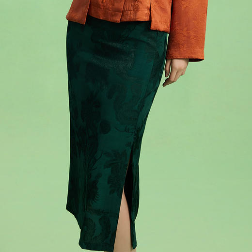 郭培成衣品牌精品系列新中式国风提花直筒半身裙 商品图4