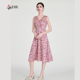 司歌缎面碎花背心连衣裙A891183X