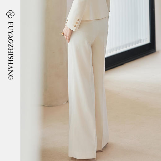 FUYAO扶摇 杏色阔腿裤女2025新款酷飒风职业工装裤垂感百搭休闲裤 商品图4