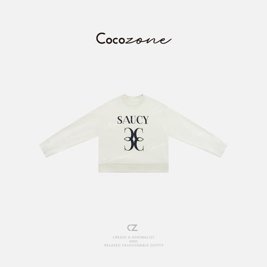 COCO ZONE 刘一一 100棉美式字母图案圆领长袖卫衣CD2A0052 商品图0