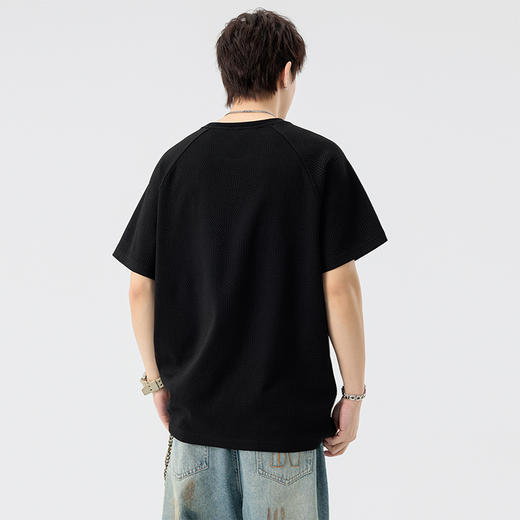 【DSL】大依优型大码圆领短袖T恤夏季加肥加大肥佬休闲宽松透气弹力男装上衣潮款 商品图8