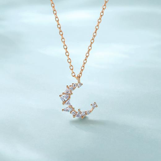 Winy925银月下美人项链玫瑰金色 商品图3