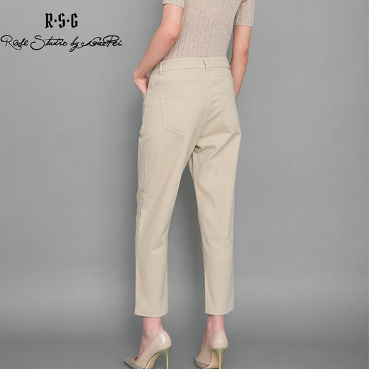 RSG郭培成衣品牌夏新款金标装饰纯色休闲百搭直筒九分裤长裤 商品图3