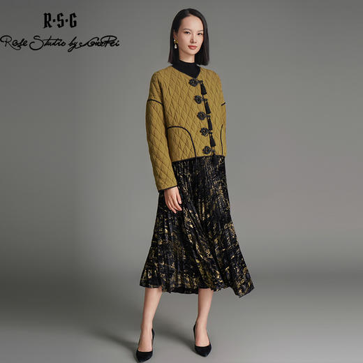 RSG郭培线上成衣国风盘扣流苏绗缝冬季薄棉服新中式美拉德外套 商品图1