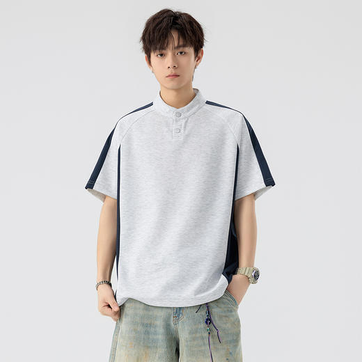 【DSL】大依优型大码立领短袖POLO衫T恤夏季加肥加大肥佬休闲宽松透气弹力男装上衣潮款 商品图2