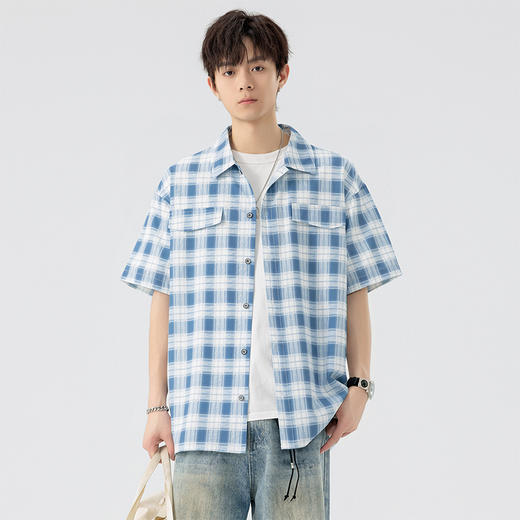 【DSL】大依优型大码翻领短袖衬衫夏季加肥加大肥佬休闲宽松透气弹力男装上衣潮款 商品图5