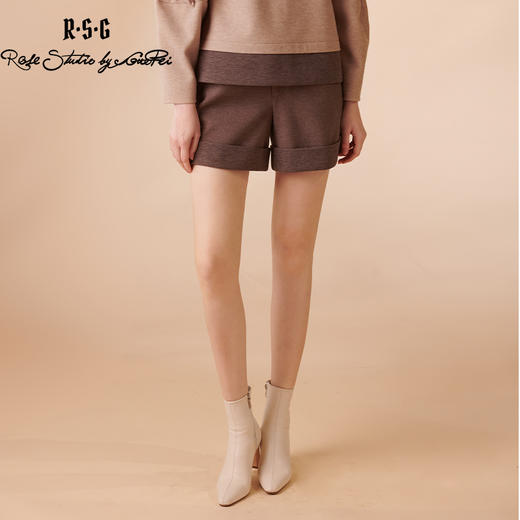 RSG郭培成衣品牌可可色贝壳纽扣休闲春夏季百搭短裤 商品图1