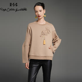 RSG郭培成衣品牌浮雕质感芙蓉花装饰设计感新中式卫衣