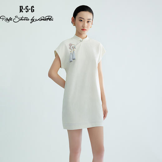 郭培成衣品牌精品系列国风手工镶片改良旗袍 商品图0