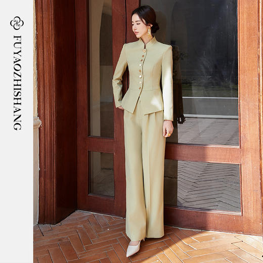 FUYAO扶摇 新中式女装复古民国风西装外套2025新款高级感西服套装 商品图3