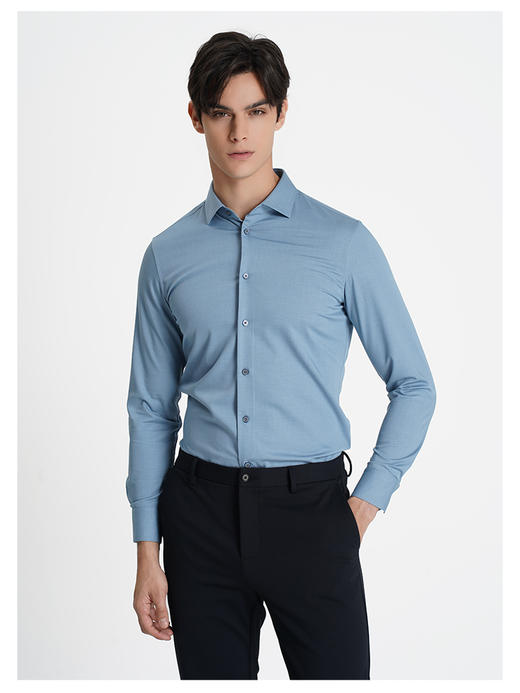 callisto蓝色聚酯纤维混纺长袖衬衫 商品图2