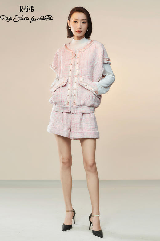 RSG郭培成衣品牌原创设计粗花呢重工钉珠套装短裤马甲套装 商品图5