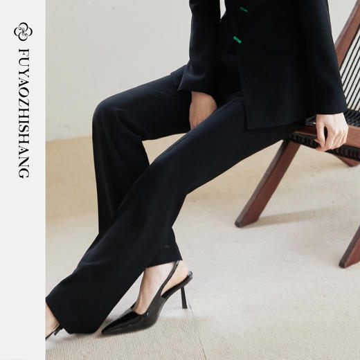 FUYAO扶摇 职业正装微喇裤女2025春季新款黑色显瘦西装裤通勤百搭 商品图2