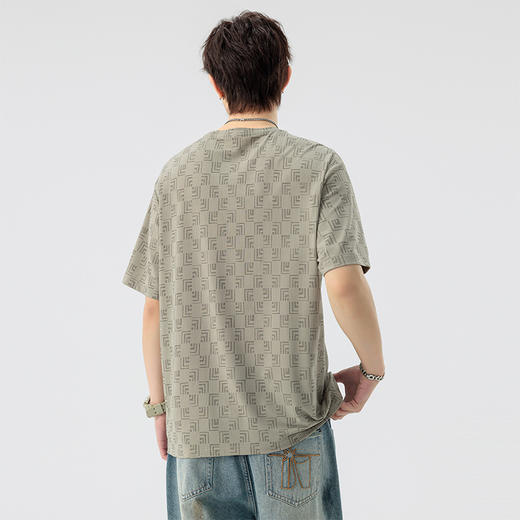 【DSL】大依优型大码圆领短袖T恤夏季加肥加大肥佬休闲宽松透气弹力男装上衣潮款 商品图8