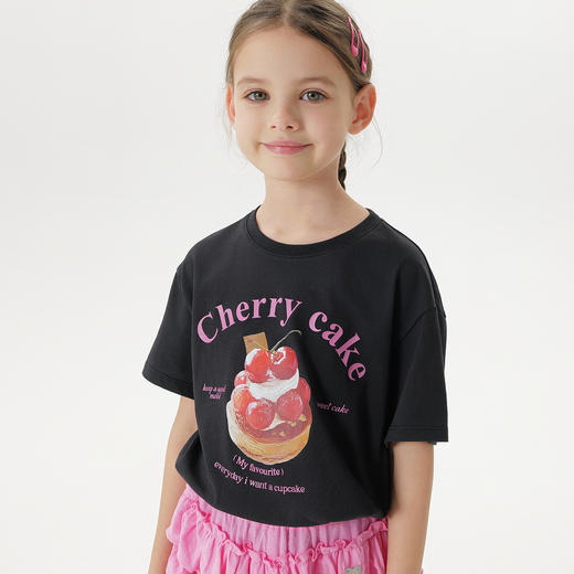 【凉感】马克珍妮女童趣味面包短袖T恤 儿童上衣夏装新款550685 商品图3