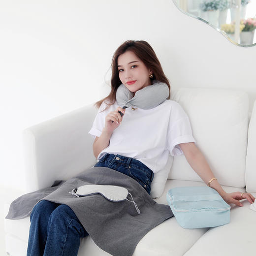 【自营】又见美物EB4Z01 旅行出差办公睡眠套装四件套温凉双面颈枕收纳包 商品图4