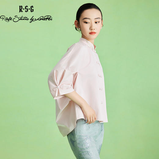 郭培成衣品牌精品系列新中式立领刺绣手工盘扣衬衫 商品图4