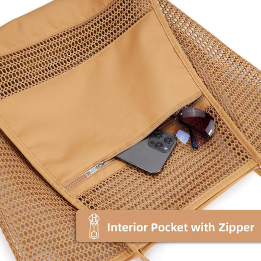 【新款沙滩包，双层设计，收纳游泳用品！】热卖沙滩包 双层网眼沙滩袋 浴场游泳洗漱用品收纳袋-QQ 商品图2