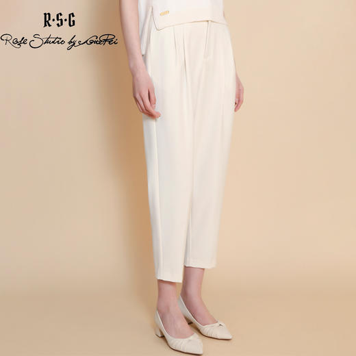 RSG郭培成衣品牌夏新款宽松廓形百搭双兜休闲直筒通勤九分裤 商品图0