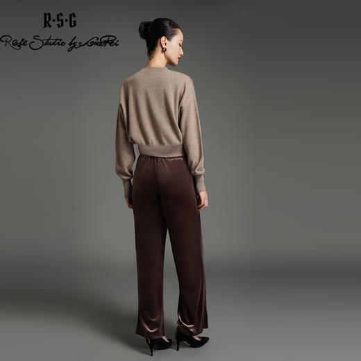 RSG郭培成衣品牌美拉德高级丝绒垂感显瘦保暖阔脚裤 商品图3