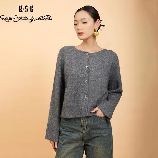 郭培成衣品牌精品系列个性圆领双兜毛织衫 商品图2