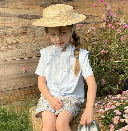 littletime女童t恤法式优雅2025夏季洋气韩版儿童纯棉宽松短袖 商品图4